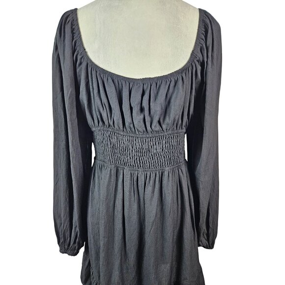 Dokotoo Womens Black Long Lantern Sleeve A-Line Mini Dress Square Neck Size L - Picture 7 of 9